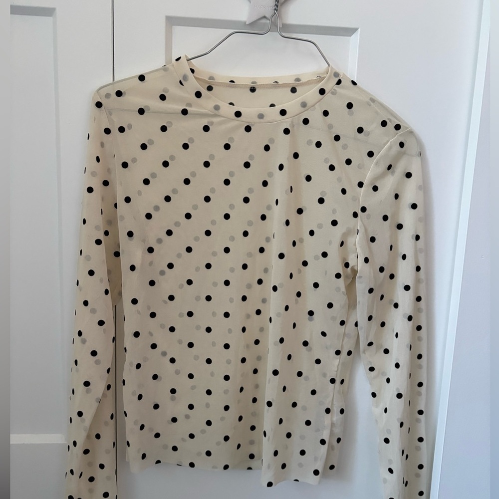 Polka Dot Long Sleeve Top - Sheer